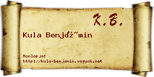 Kula Benjámin névjegykártya