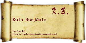 Kula Benjámin névjegykártya