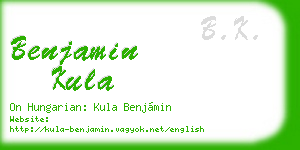 benjamin kula business card