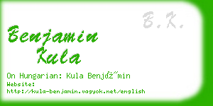 benjamin kula business card